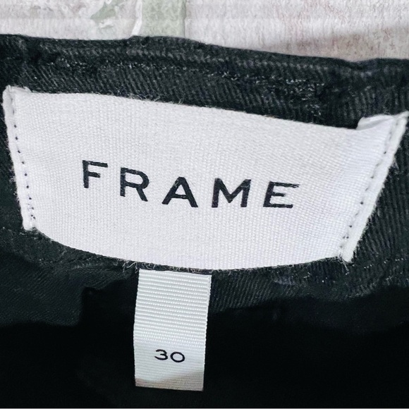 Frame Denim Trapunto Zip Cuff Cotton Blend Trousers in Washed Black Size 30 - Picture 7 of 9